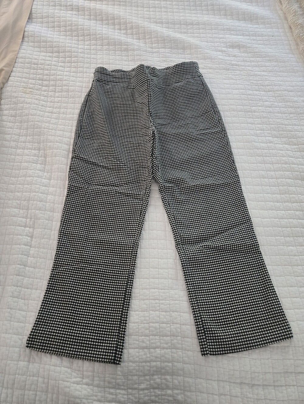 Women's 8 Regular Croft & Barrow Black/White Gingham Capri Pants